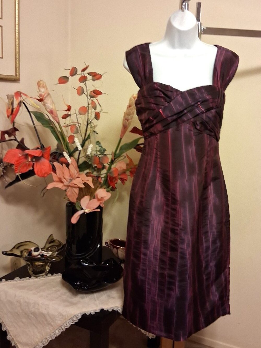 Dolcezza Artistic Print Lined Dress Luxury Wearable Art Contemporary Design 10 M